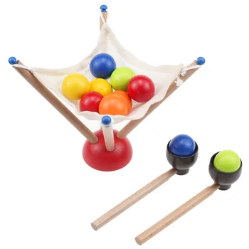 Montessori Dojenčka, Malčka Woodball Ugrabil Igri Pisane Kroglice Zgrabi Bilance Vaje Igrače Predšolske Izobraževalne Zgrabi Kroglice Igre