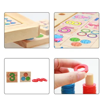 Montessori Lesenih Materialov Učenje Za Štetje Številke Ujemanje Oblike Tekmo Otroci Igrače za Otroke Matematiko Poučevanja Izobraževalne Igrače