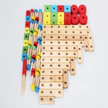 Montessori Otroka, Otroci Igrače, Lesene Model Gradnjo Kompleti Matica-kombinacija Učenja, Izobraževanja Predšolskih Usposabljanje Igro Otrok Darilo