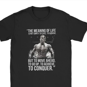 Moška T-Shirt Arnold Schwarzenegger Arnie Osvojiti Tees Smislu Življenja, Usposabljanje za Dviganje Bodybuilding Mišice Vrhovi Majica s kratkimi rokavi