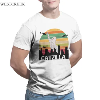 Moška T-shirt smešno catzilla Moda Igre Groot Prevelik Rokav Ulične Plus Velikost Oblačila 35146