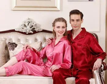 Moške Sleepwear Čista Svila Pari Pižamo Zgornji in Spodnji Set Za Moške Velikosti L, XL, XXL