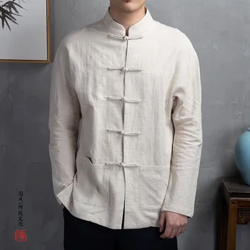 Moške Tradicionalna Kitajska Oblačila Moški Bombaž Perilo, Srajce Jopico Kung Fu Tai Chi Master Kostum Moška Moda Vrhovi CN-018