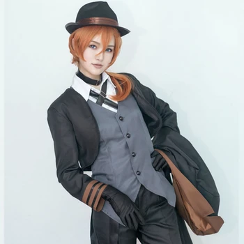 Moški Detektiv Uniforme Plemiške Palače Stranka Obleke Nakahara Chuya Japonski Anime Potepuške Pse Cosplay Kostum Jopiči Celoten Sklop