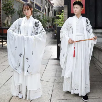 Moški/Ženske Hanfu Starodavni Kitajski Tradicionalni Kostum Obleko Odraslih Halloween Cosplay Kostum za maskiranje Za Pare, Plus Velikost 5XL