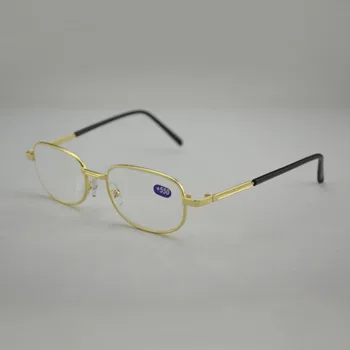 Moški Ženske Obravnavi Očala Starejših Steklene Leče Kovinski Okvir Daljnovidnost +450 500 550 600 R151
