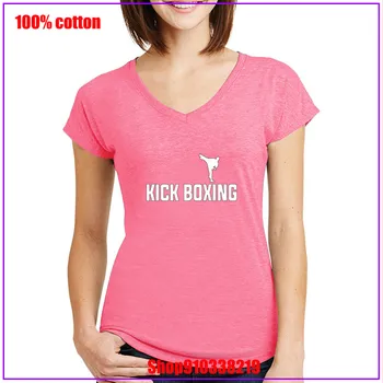 Muay Thai Kickboxing borec bela zabavne Majice Vintage New Design Ženske Punco Grafika v vratu bombaž vrhovi moda tees
