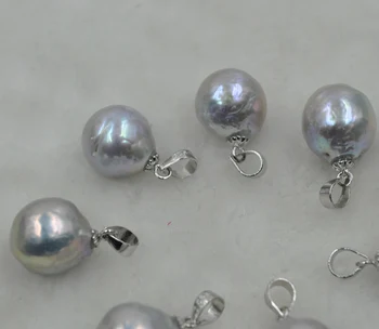 Naravni brazda Kasumi pearl obesek 11 mm siva biserna