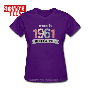 Narejen leta 1961 T Shirt Modni Moški ženska Bombaža, Kratek Rokav Tee Shirt Letnik Ulične Vrhovi 60 th Darilo za Rojstni dan TShirt Camiseta