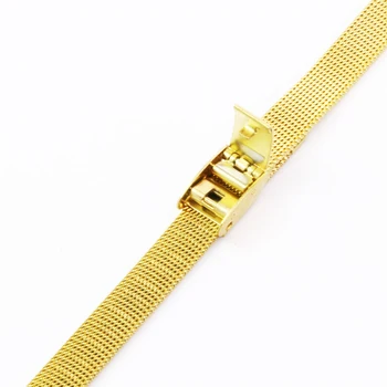 Način Deng - Ženske iz Nerjavečega Jekla Milanese Očesa Kovinski Watchband 8 mm 10 mm Gold & Silver Kavljem Sponke Watch Trak Zapestnica - Y160