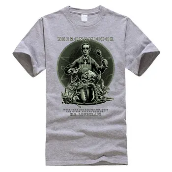 Necronomicook Lovecraft Cthulhu Tshirt Poceni Moda za Moške Natisnjeni T-Shirt Čistega Bombaža Udobno Tee-Majice Christams Dan