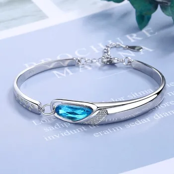 NEHZY 925 sterling silver nova ženska moda nakit visoke kakovosti modra kristal cirkon retro preprosto vroče prodajo DIY zapestnica
