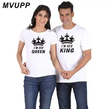 Nekaj majica s kratkimi rokavi za moža in ženo ljubitelje kralj kraljica oblačila smešno vrhovi tee femme casual moški ženske obleko 2019 ulzzang harajuku