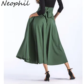 Neophil 2020 Osnovne Maxi Dolga Krila Plus Velikost 4xL 100cm Muslimanske Ženske Naguban Visoko Pasu Lok Split Žogo Obleke Longa Saias MS8323