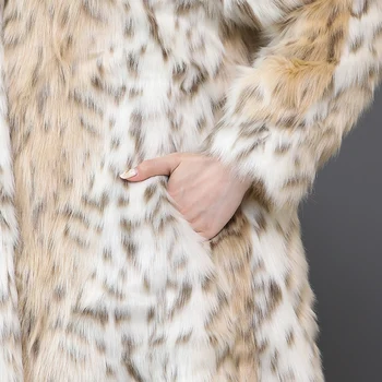 Nerazzurri Dolgo leopard specializiranimi za umetno krzno plašč za žensko raglan rokav pozimi ponaredek krzno plašč puhasto leopard tiskanja suknjič velika velikost 5xl 6xl
