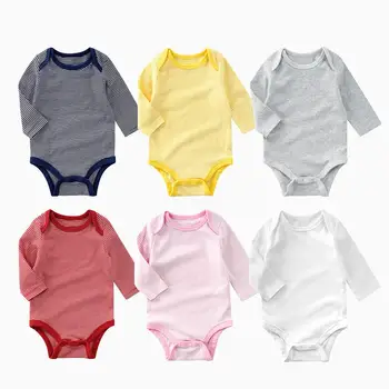 Newborn Baby Oblačila Baby Fantje, igralne obleke Bombaž O-neck Trak Vzorec Za Baby Dekleta Jumpsuit Priložnostne Domov Nositi Oblačila za Malčke