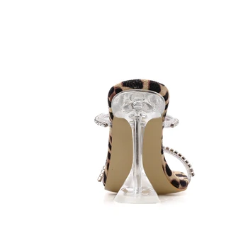 NIUFUNI 2020 Nove Poletne Ženske Copate Kristalno Modni Visoke Pete Traku Nosorogovo Sandali Čevlje za na Prostem Ženska, Plus Velikost 42
