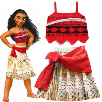 Niz Moana Ocean Romance Cosplay Kostume Disney otroška Predstava Cos Oblačila Stranka Krila za Dekleta' Rojstni dan Darila