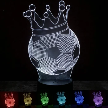 Nogomet 3D namizne Svetilke Nogomet Led Nočne Luči Pisane Postelji Spalnica Doma Namizno Dekoracijo Luminaria Športni Navdušenci Otrok Darilo