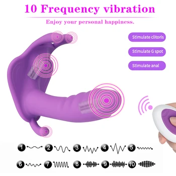 Nosljivi Dildo, Vibrator G Spot Klitoris Massager Sex Igrače za Odrasle Ženske Vibracijske Hlačke Daljinski upravljalnik Ženski Masturbator