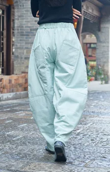 Nov prihod 2018 ženske zimske debelo dno visoko kakovostne hlače toplo bombaž-oblazinjena pantalon femme preprosto osnovno hlače slog