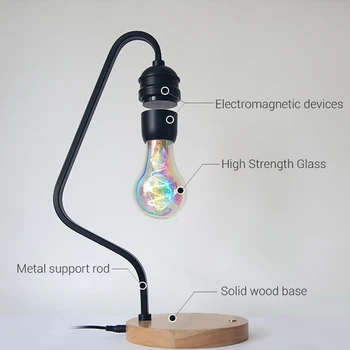 Nova Novost LED Magnetnega Lebdenja Žarnica Hover Plavajoči Mizi Svetilka Magic Black Tech Brezžični Polnilec za Telefon Božično Darilo