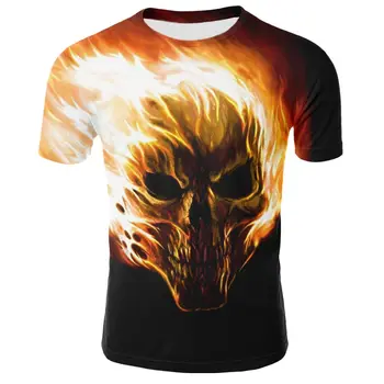 Novo grozo moška t-shirt poletje moda vrh 3D lobanje t-shirt za moške O-shirt majica plus plus velikost ulične