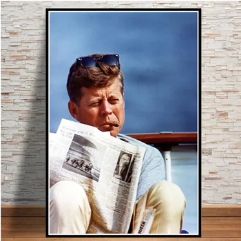 Novo JFK Kennedy Kajenje po Meri, Velika Črna Bela Poster Tiskanje Slikarstvo, Umetnost, Stenske Slike Za Dnevni Sobi Doma Club BAR Dekor