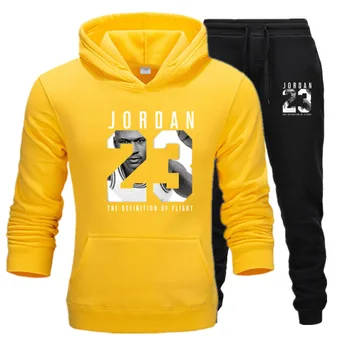 Novo leto 2020 hoodies bo ustrezala košarka 23 trenirka, majica hooded runo bo ustrezala+znoj hlače tek homme puloverju 3xl moški moški set