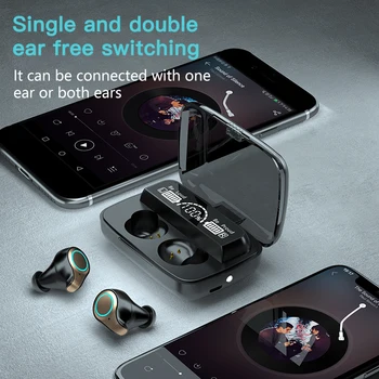 Novo M18 TWS Brezžične Slušalke Bluetooth 5.1 Slušalke Športne Nepremočljiva Čepkov Hi-fi Stereo Slušalke Z LED Display-em