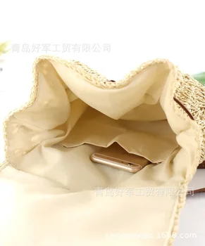 Novo Večnamensko ramenski nahrbtnik slame vrečko moda tkane nazaj paket plaži priložnostne ženski potovanja nahrbtnik gril bookbag