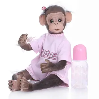 NPK Novih 40 CM ročno prerojeni Opica zelo mehkega silikona, upogljiv vinil Zbirateljske umetnosti lutka Opice Boneca Macaco