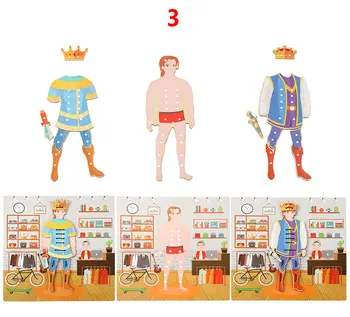 Obleko Spreminjanje 3 ljudi Niti niza sprememb igro Dressing Jigsaw homeschool dobave izobraževalne 3d puzzle baby lesene igrače