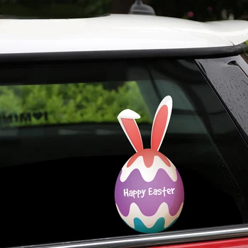 Odstranljiva & Večkratno Uporabo Stenske Nalepke Happy Easter Bunny Egg Doma Dekoracijo Risanka Odstranljive Nalepke Za Avto, Steno, Okno Dekor