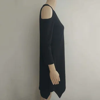 Off Rami Obleko Ženske Tričetrt Rokav Mini Obleka 2020 Jeseni Oblačila Votel, Iz Pletenih Shirt Obleko Haljo Femme