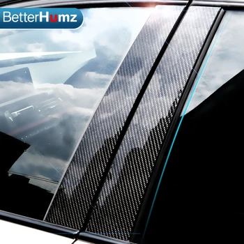 Ogljikovih Vlaken Okno Avtomobila B-stebra Modeliranje Trim Avto Styling Nalepke Za BMW 3 Serije 5 E90 F30 F10 E60 e70 e46 F07 Dodatki