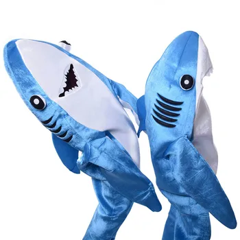 Onesies Odrasli Otroci Halloween Božič Cosplay Kostum Shark Fazi Pustna Jumpsuit Brezplačna Dostava Za Spodbujanje Super Kakovosti