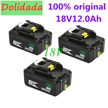 Original 18V12Ah Baterija za Polnjenje Li-Ion Baterija, Zamenjava napajalnih Baterija za Orodje MAKITA BL1880 BL1860 BL1830+Polnilec