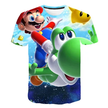 Otroci 3D Mario Luigi Natisni T-majice Kostum Fantje Dekleta Poletje Tees Vrh Oblačila za Otroke, Oblačila, Casual Tshirts