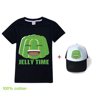 Otroci Fantje YOUTUBE Jelly Zeleno Igralec Jelly Zelena slog 2020 t-majice za dekleta, Otroci vrhovi poletje tshirts + Klobuk 2Pcs