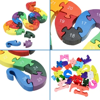 Otroci, Ki So Pisane Živali Stavbe Puzzle Lesene Igrače Montessori Črke Število Jigsaw Zgodnjega Učenja Izobraževalne Igrače Za Otroke