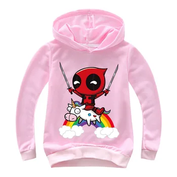 Otroci Majice S Kratkimi Rokavi Dojenček Fant Dekle Majica Risanka Marvel Deadpool Rainbow Unicorn Tiskanja Fant Hoodies Oblačila Vrh Tee Kostum