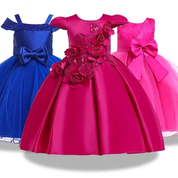 Otroci Obleke Za Dekleta Princesa Poročno Rojstni dan Cvetlični Tutu Obleko Baby Dekle Najstnik Večer Stranka Vestidos otroška Oblačila
