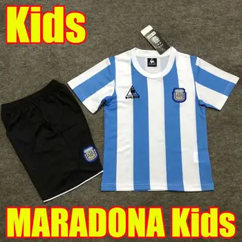 Otroci Retro 1986 Argentina Diego Maradona Nogomet Dresov 2020 2021 Spomin Camiseta Boca Juniors 20 21 Mladi fantje Nogometni Sh