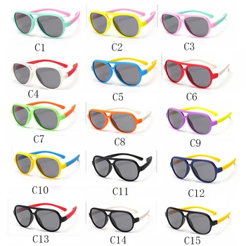 Otroci sončna Očala Mehko Okvir sončna Očala Dekleta Fantje Silikonski Otrok je Ogledalo Otroška Očala UV400 Črni Odtenki