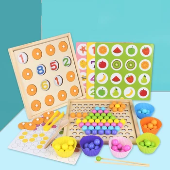 Otroci Zgodnje Učenje Izobraževalni Montessori Barve Razvrščanje Lesenih Igrač Roke Možganov, Usposabljanje Posnetek Kroglice Matematiko Igrače, Igre Za Otroke