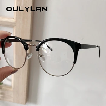 Oulylan Mačka Oči Očala Okvirji Moški Ženske Pregleden Optična Očala Kovinski Očala Okvir Navaden Objektiv Ženski Brisanje Očal