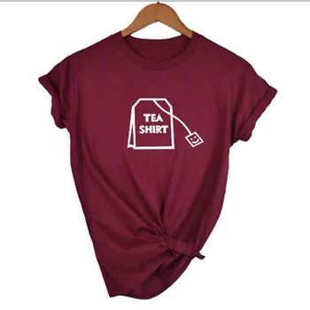PADDY DESIGN Čaj T Shirt Priložnostne Kratkimi Rokavi Ženske Ženske Vrhovi Tumblr Grafični Harajuku Za Dame Tee Plus Velikost Spusti Ladje Poletje