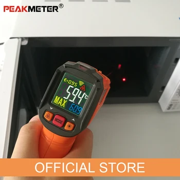 PEAKMETER PM6519B Laserski Digitalni LCD IR Infrardeči Termometer Merilnik Temperature Pištolo Točke -50~500 Stopnjo Ne-Kontaktni Termometer
