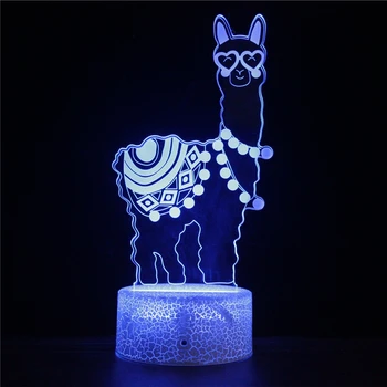 Peru Nacionalni Zaklad Velik Alpacca LED 3D Noč Svetlobe mitološka bitja Akril Osvetlitev Noč Svetilke Otroci Darila za Otroka, Otrok